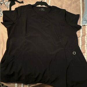 black scrub top